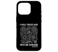 Fiducia e non avrò paura Boho Floral Line Art Custodia per iPhone 16 Pro