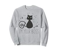 Fiducioso gatto nero - Boss Energy Design estetico Felpa