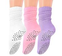 FIDWALL 3 paia di calzini antiscivolo per pilates, da donna, calzini da yoga con impugnature per Reformer Pilates, Barre, Dance., Colori da sogno, 38 EU