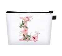 FIDWALL Beauty case personalizzato con iniziali dalla A alla Z, per donne, sorprese di compleanno per lei, accessori essenziali per damigella d'onore, trousse da viaggio, organizer per trucchi