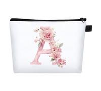 FIDWALL Beauty case personalizzato con iniziali dalla A alla Z, per donne, sorprese di compleanno per lei, accessori essenziali per damigella d'onore, trousse da viaggio, organizer per trucchi