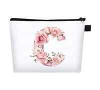 FIDWALL Beauty case personalizzato con iniziali dalla A alla Z, per donne, sorprese di compleanno per lei, accessori essenziali per damigella d'onore, trousse da viaggio, organizer per trucchi