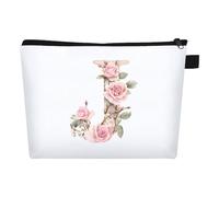 FIDWALL Beauty case personalizzato con iniziali dalla A alla Z, per donne, sorprese di compleanno per lei, accessori essenziali per damigella d'onore, trousse da viaggio, organizer per trucchi