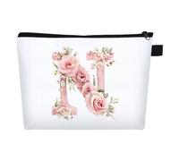 FIDWALL Beauty case personalizzato con iniziali dalla A alla Z, per donne, sorprese di compleanno per lei, accessori essenziali per damigella d'onore, trousse da viaggio, organizer per trucchi