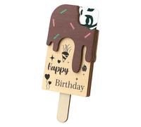 FIDWALL Porta biglietti di compleanno personalizzato a forma di gelato, biglietto di compleanno personalizzato per buoni regalo e denaro, perfetto per celebrazioni, design in legno a 5 strati