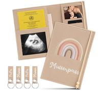 FIDWALL Set di 2 custodie in feltro con scomparti per libretto sanitario della gravidanza, custodia protettiva per libretto sanitario della gravidanza, ecografie, libretto delle vaccinazioni, tessera