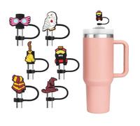 FIDWALL Set di 6 copri cannucce magici, compatibili con Stanley Cup 40oz/30oz, tappi riutilizzabili in silicone 10 mm, accessori impermeabili per borraccia, perfetti per fan e collezionisti