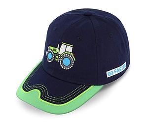 fiebig Berretto con Ricamo | Berretto da Baseball con Patch Trattore, Scavatrice e Cavalli | per Bambini con Chiusura in Velcro Regolabile (51, Kiwi)