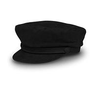 fiebig Berretto da Pescatore da Uomo e Donna | Cappello da Capitano con Fodera Interna | Tradizionale Cappello da Marinaio in 100% Cotone | Classico con Visiera per Tutto L'Anno (58-L, Nero)