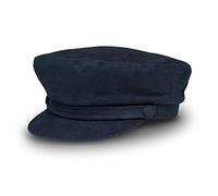 fiebig Berretto da Pescatore da Uomo e Donna | Cappello da Capitano con Fodera Interna | Tradizionale Cappello da Marinaio in 100% Cotone | Classico con Visiera per Tutto L'Anno (56-M, Blu)