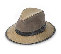 fiebig Cappello da traveller, in cotone lavato, unisex, con lavaggio e ventilazione, cappello in tessuto stabile in multicolore beige. X-Large