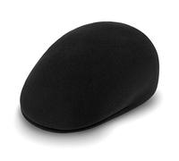 fiebig Clifton Berretto | Flatcap in Pura Lana Vergine al 100% | Unisex Coppola Fatto in Italia (54-S, Nero)