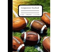 Field Day Plays: Football Sketches on Grassy Field - College Ruled Composition Notebook, 7.5" x 9.25", Matte Cover