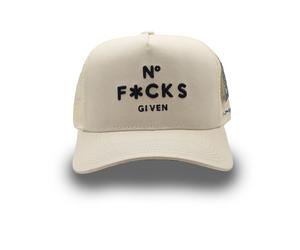 Field Grade NO FUCKS GIVEN Cappello Trucker Twill Mesh Basecap Con Ricamo
