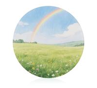 Field Under The Rainbow After The Rain - Tagliere robusto e resistente ai graffi, tagliere portatile in vetro, rotondo, per cucina, picnic, 20 cm