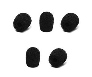 Fielect 5 Pz Schiuma Mic Copertura Auricolare Microfono Parabrezza Scudo Protezione Nero 9x12mm Lunghezza per Auricolare Risvolto Lavalier