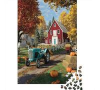 Fienile rosso del XX secolo 38x26cm/1000pcs - Trattore d'epoca Puzzle Per Adulti Giocattolo Fai-da-te