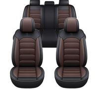 FIENZA Coprisedili per Auto per Dacia Sandero Stepway 3, Antiscivolo Auto Set Completo di Coprisedili Traspirante 5 Posti Sedere Protezioni Sedili, Impermeabile Pelle Sedere Protezion(Brown)