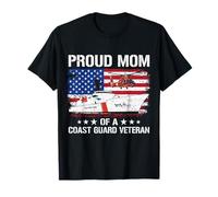 Fiera mamma di una guardia costiera degli Stati Uniti Veterano Bandiera USA Americano Maglietta