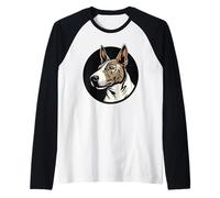 Fierce Bull Terrier Bold Illustrazione Potente Bully Amante Maglia con Maniche Raglan