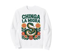 Fierce Chinga La Migra Snake Design Floreale Felpa