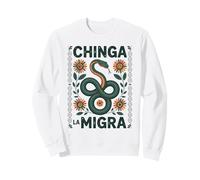 Fierce Chinga La Migra Snake Design Floreale Felpa