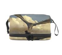 Fierce Eagle Attack The Warrior - Trousse a doppio strato per donne e ragazze, borsa da viaggio per trucchi, pratica borsa organizer con scomparto per pennelli, Multi, 27x15x14 cm/10.6x5.9x5.5 in,