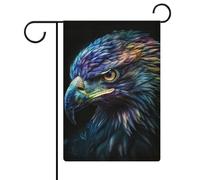 Fierce Eagle Head Bandiera da giardino per casa cortile esterno bandiera stagionale vacanza juta doppia faccia bandiera 30,5 x 45,7 cm