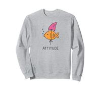 Fierce Fish with Fake Fin Bold Attitude Graphic cute tees Felpa