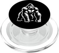 Fierce Gorilla Posa Frontale Monocromatico Line Art Icona Animale PopSockets PopGrip per MagSafe