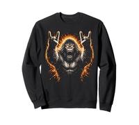 Fierce Gorilla Rock Hand Sign Felpa