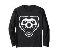 Fierce Honey Badger Head Cool Wildlife Design Minimalista Maglia a Manica