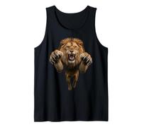 Fierce Leaping Lion King of Beasts Grafica Canotta