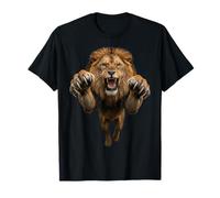 Fierce Leaping Lion King of Beasts Grafica Maglietta