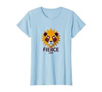 Fierce Leo: Arte Zodiacale del Leone Geometrico per i Fan dell'astrologia Maglietta, Donna, Celeste, L
