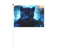 Fierce Leopard Mini bandiere, resistenti, 14 x 20 cm, piccole bandiere su bastoncini, per esterni, cortile e giardino, confezione da 6 e 10 pezzi