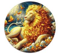 Fierce Lion 1000 Pezz Puzzle Rotondo GiocoDivertimento Familiare The Majestic Lion Rompecabezas Rompecabezas Gioco Adulti 1000pcs (67.5x67.5cm)