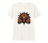 Fierce Ruggente Orso Artiglio Breakout Wild Predator Attack Art Maglietta Premium