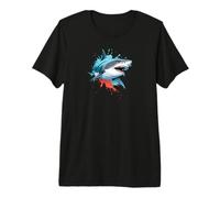 Fierce Shark Sea Predator con Ocean Splash Art Maglietta Premium