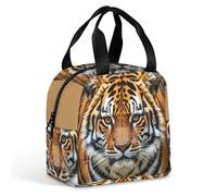 Fierce Tiger, borsa portapranzo per donne e uomini, portatile, isolata, con manico, a prova di perdite, riutilizzabile, per lavoro, picnic, viaggi
