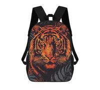 Fierce Tiger Vector Portrait with Jungle Backdrop Zaini Per Bambini Zaino Scolastico Borsa Scolastica Stampata in 3D Borsa Scolastica Per Ragazzi Studenti Delle Scuole Elementari E Medie 17inch