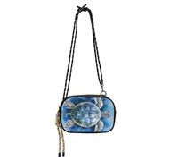 Fierce Turtle Reptile Blue Cross Body Purse per uomo bellezza con tracolla regolabile mini borsa a tracolla Walk the dog