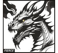 FIERCE, Unique sized (8.5 x 8.5) Wide Ruled, composition notebooks, mystical, magical Dragons, 110 pages.: Great for school, college, self-help, ... diaries, note taking, Dungeons & Dragons