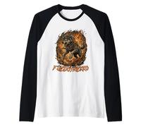 Fierce Wolf Breaking Chains Fire Iron Motivation Arte Grafica Maglia con Maniche Raglan