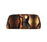 Fierce Wolf Head - Astuccio in pelle con cerniera, per cancelleria, cosmetici, adatto per uomini, donne, artisti, casa, ufficio, Chitarra Strument, Taglia unica, Beauty case