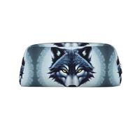 Fierce Wolf Head - Astuccio in pelle con cerniera, per cancelleria, cosmetici, adatto per uomini, donne, artisti, casa, ufficio, Testa di lupo feroce, Taglia unica, Beauty case