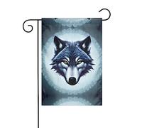 Fierce Wolf Head - Bandiera decorativa per esterni, da appendere al giardino, piccola bandiera da giardino, bandiera invernale natalizia per esterni, 30,5 x 45,7 cm