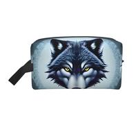 Fierce Wolf Head - Beauty case da viaggio di grande capacità, per organizzare articoli da toeletta e piccoli oggetti, adatta per viaggi quotidiani e palestra