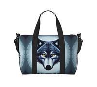 Fierce Wolf Head - Borsone da viaggio leggero, da portare con sé, per uomini e donne, impermeabile, per la palestra, i viaggi del fine settimana