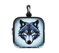 Fierce Wolf Head - Custodia impermeabile con cerniera, in neoprene, per auricolari, portachiavi